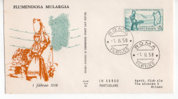 1958 - FDC " FLUMENDOSA MULARGIA " ALA VEDI++++ - FDC