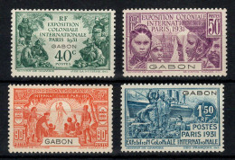 Gabon - YV 121 à 124 N** MNH Luxe Complete Exposition Coloniale , Cote 34 Euros - Ongebruikt