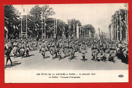 (RECTO / VERSO) PARIS LE 14 JUILLET 1919 - LES FETES DE LA VICTOIRE - LE DEFILE - TROUPES FRANCAISES - Guerre 1914-18