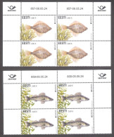 Europa – Underwater Fauna Fish And Flora 2024 Estonia MNH Stamps Blocks Of 4 Mi 1105-6 - Estonie