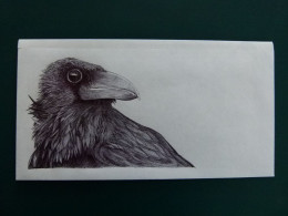 Enveloppe Illustrée à La Main. Mail Art. Originale Et Unique, Signée Au Dos. Corbeau Raven Corvidé Oiseau Bird Vogel - Other & Unclassified