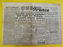 Journal L'Ouest France Du 20-21 Janvier 1945 Guerre De Gaulle épuration Maurras Diekirch Alsace Silésie Prusse - Otros & Sin Clasificación