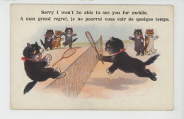 CHATS - CAT - Jolie Carte Fantaisie Chats Jouant Au Tennis - COMIQUE SERIES N° 4096 - Gatti