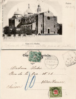 ITALY 1931 POSTCARD WITH SWISS SURCHARGE SENT FROM PADOVA TO MONTREUX - Marcophilie