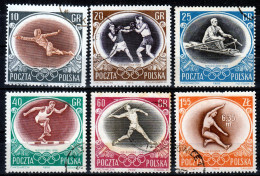 ⁕ Poland / Polska 1956 ⁕ Olympic Games In Melbourne Mi.984-989 ⁕ 6v Used - Oblitérés