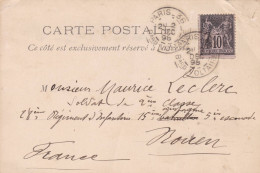 Yvert 89 Appliqué Sur Carte Repiquée  J.Sauce Paris 1896 - Cartes Postales Repiquages (avant 1995)