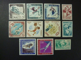 MONACO, Années 191948-1968, YT N° 319-320-321-737-738 Neufs MH Et 389-536-537-533-654-657 Oblitérés (total 11 Timbres) - Used Stamps