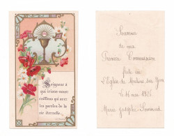 Moulins-sur-Yèvre, 1re Communion De Marie-Josèphe Soumard, 1926, Citation Saint Pierre Et Pavots, Eucharistie - Devotion Images