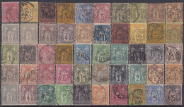 FRANCE LOT DE SAGE NEUFS & OBLITERES DONT N° 81 86 91 93 99 102 ... FORTE COTE - 1876-1898 Sage (Type II)