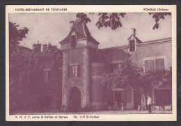 100361/ PONSAS, Hôtel-Restaurant De Fontager, Prix Du Logement Au Verso, 1957 - Andere & Zonder Classificatie