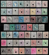 Spain Year 1870/1901 Collection Telegraph Drill Stamps Used - Oblitérés