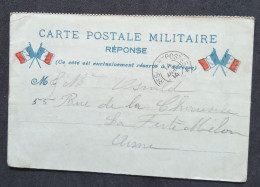 Carte De Franchise Militaire Réponse Illustrée 4 Drapeaux Vers La Ferté Milon 14 Décembre 1914 - Guerra De 1914-18