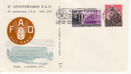 1955 - FDC " ANNIVERSARIO F. A. O. " ALA VEDI++++ - FDC