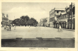 Djibouti, DJIBOUTI, La Place Ménélik, Square, Bike (1930s) Postcard - Gibuti