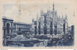 Italie Milano Piazza Del Duomo Tramway 1924 - Tramways