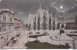 Italie Milano Piazza Del Duomo Tramway 1909 - Tramways