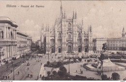 Italie Milano Piazza Del Duomo Tramway 1919 Censor Stamp - Strassenbahnen