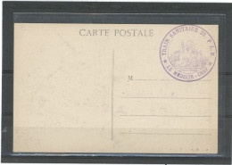 CACHET MILITAIRE -SOTTEVILLE LES ROUEN-C P -FRAPPE TTB -DOUBLE CERCLE , VIOLET ,38mm-TRAIN SANITAIRE 28-P.L.M /*LE MEDEC - 1. Weltkrieg 1914-1918