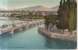 Geneve  Et Le Mont Blanc  Carte Postale Animee 1908 - Genève
