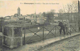 95 - Champagne - Vue Prise Du Grand Pont - Animée - Enfants - CPA - Oblitération Ronde De 1906 - Etat Pli Visible - Voir - Champagne Sur Oise