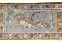 Grèce - Crète - Kríti - Héraklion - Musée D'Héraklion - Tauromachie. Fresque Du Palais De Cnossos - Peinture Antique - A - Greece