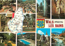 07 - Vals Les Bains - Multivues - Carte Géographique - Blasons - Piscine - Flamme Postale - CPM - Voir Scans Recto-Verso - Vals Les Bains