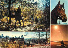 Animaux - Chevaux - Promenades équestres - Multivues - Flamme Postale - CPM - Voir Scans Recto-Verso - Horses