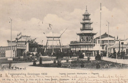 Groningen Ingang Japansch Marktplein  Pagode Tentoonstelling Groningen 1903 Levendig   4805 - Groningen