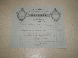 Lyon 1858 Facture De Rousset "A La Vérité" Magasin De Glaces, Encadrements, Restauration Dorure, Polissage, Psyché ... - 1800 – 1899