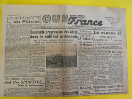 Journal Ouest France Du 11 Janvier 1945 Guerre De Gaulle épuration Ardennes Philippines Angers - Altri & Non Classificati