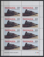 Tanzanie Train Feuillet De 8 MNH - Eisenbahnen