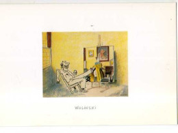 WOLINSKI Editions Galerie Delamare Aquarupella,homme Retroussant Jupe D'une Femme Sur Tableau - Wolinski