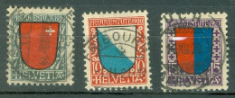 Suisse  Yvert  176/178  Ou Zum  J 15/17  Ob TB  - Gebraucht