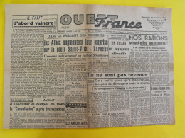 Journal Ouest France Du 10 Janvier 1945 Guerre De Gaulle épuration Chack Fusillé Bastogne Ardennes Philippines Angers - Otros & Sin Clasificación