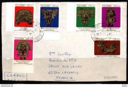 0065H- KOLUMBIEN - 1982- MI#:1589-1594 - ARCHAEOLOGY COMPLETE SET ON FRONT COVER (FOLDED). GOLD ARTIFACTS - Colombia