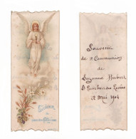 Saint-Lambert-des-Levées, 1re Communion De Suzanne Hubert, 1904, Ange, Eucharistie Et Fleurs - Images Religieuses