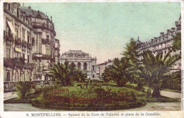 *CPA - 34 - MONTPELLIER - Square De La Gare De Palavas Et Place De La Comédie - Montpellier