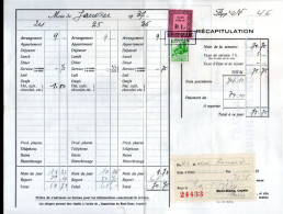 LEYSIN Suisse Taxe De Séjour Sur Facture Du Sanatorium Du Mont-Blanc Kurtaxe Fiscal - Revenue Stamps