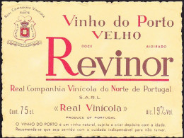 Port Wine Label, Portugal - Vinho Do Porto Velho REVINOR -|-  Real Companhia Vinícola Do Norte, Vila Nova De Gaia - Autres & Non Classés
