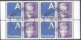 Denmark Danmark Dänemark 2003 Margrethe Prioritaire Michel Nr. 1245 Zf Bloc Of 4 Cancelled Oblitere Gestempelt Used Oo - Used Stamps