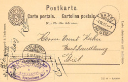 Basel Buchhandlung W.A.Müller  Firmen Gewerbestempel Besonderheiten - Stamped Stationery