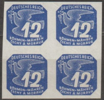 023/ Pof. NV 15, Dark Greyish Blue, 4-block - Neufs