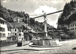 11631704 Fribourg FR Remparts Et Pont Du Gotteron Fontaine Fribourg - Otros & Sin Clasificación