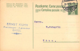 Basel Zeitungsagentur Ernst Kuhn  Firmen Gewerbestempel Besonderheiten - Stamped Stationery