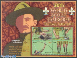 Liberia 2002 World Jamboree 4v M/s, Mint NH, Sport - Scouting - Shooting Sports - Shooting (Weapons)