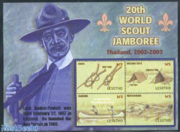 Lesotho 2002 World Jamboree 4v M/s, Mint NH, Sport - Transport - Scouting - Ships And Boats - Schiffe