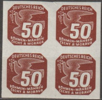 025/ Pof. NV 17, Brown, 4-block - Ungebraucht