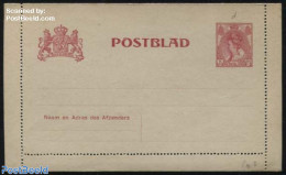 Netherlands 1907 Card Letter (Postblad), 5c Carmine, Unused Postal Stationary - Storia Postale