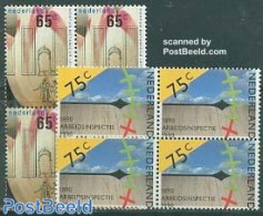 Netherlands 1990 Mixed Issue 2v Blocks Of 4 [+], Mint NH, Religion - Churches, Temples, Mosques, Synagogues - Nuovi