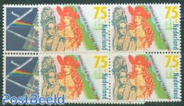 Netherlands 1988 Mixed Issue 2v Blocks Of 4 [+], Mint NH, Science - Transport - Astronomy - Ships And Boats - Ongebruikt